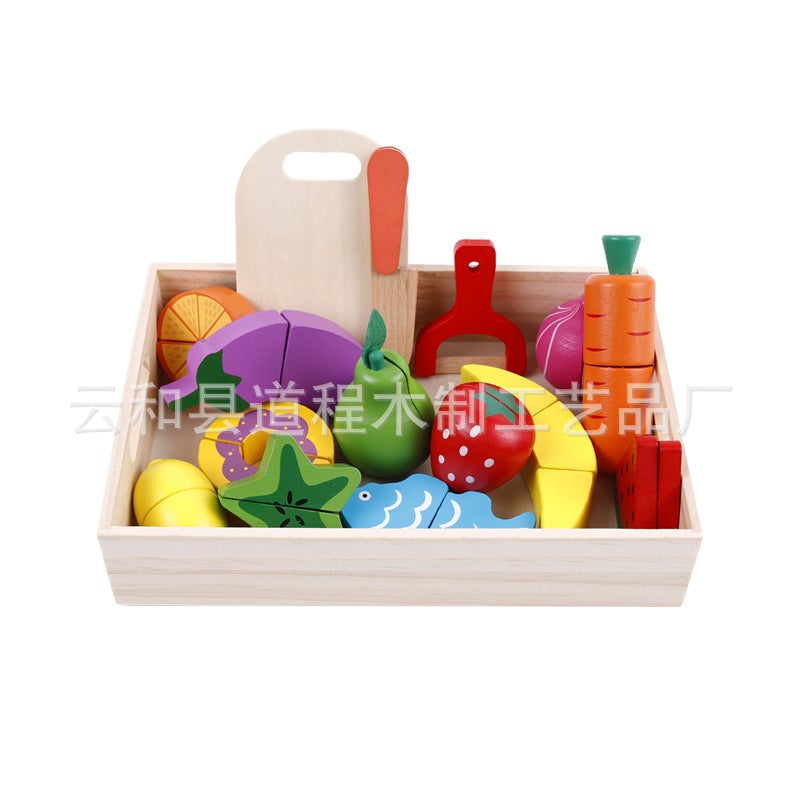 Wooden Baby Puzzle Early Education Fruits And Vegetables Simulation Cut-And-Cut Music Children'S Hands-On And Brains Puzzle Science And Education Toys - Image 1